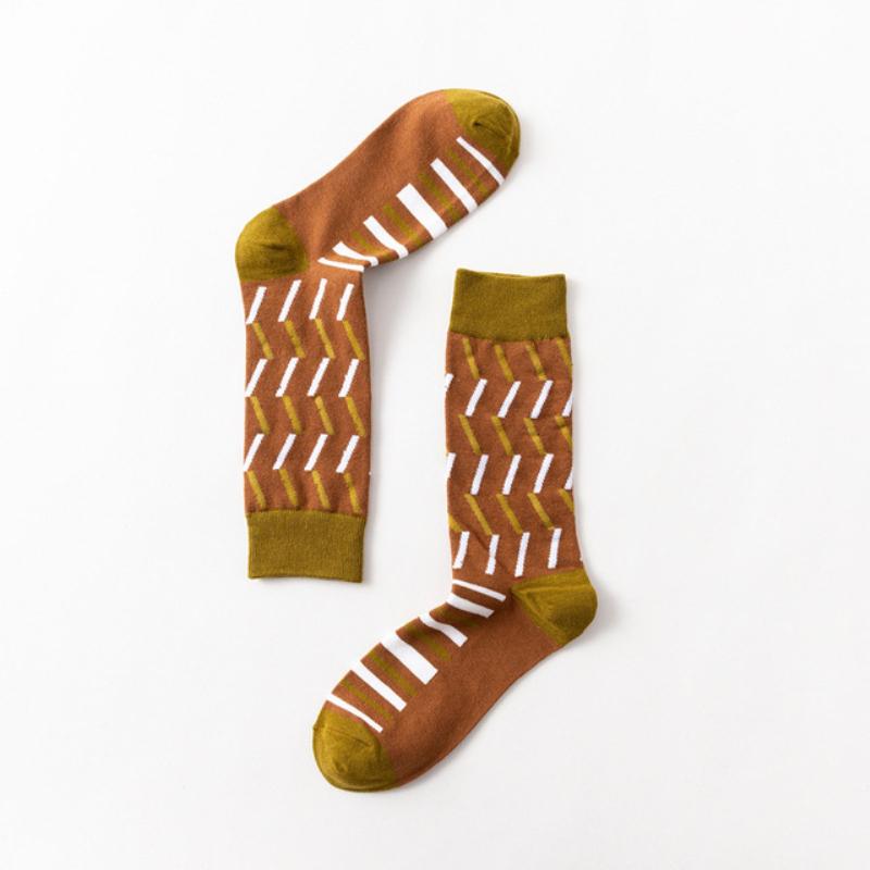 Модные мужские носки, красочные деловые свадебные носки в британском стиле, летние хлопковые носки для экипажа