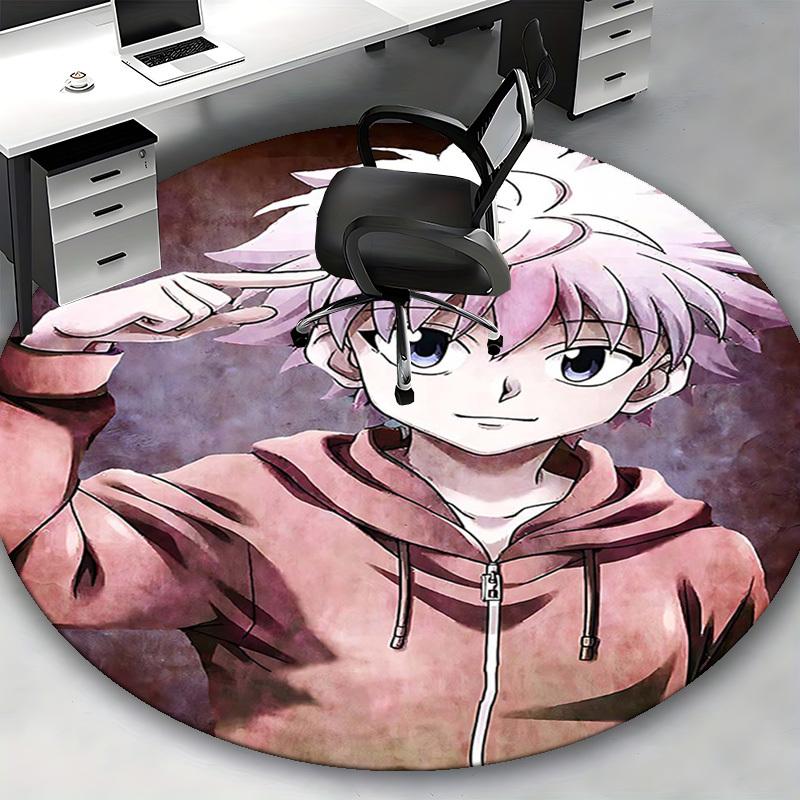 1pc Anime Character Round Carpet - Office Chair Mat, Non-Slip Rug for Home Decor, Seasonal Gift, Suitable for Office, Living Room, Bedroom, Game Room,