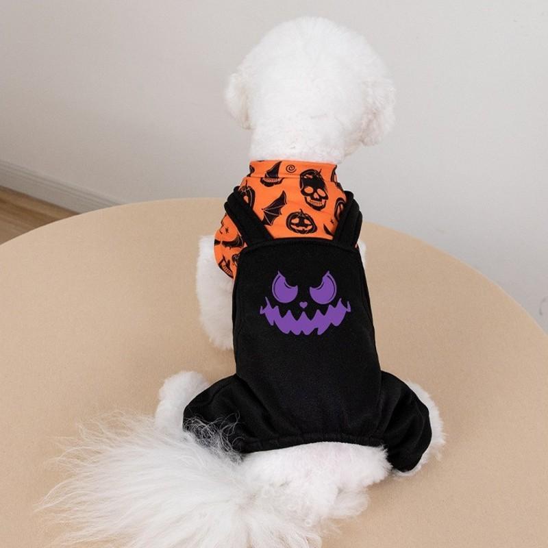 2026 Winter Dog Clothes Halloween Dog Costume Funny Pumpkin Pet Jumpsuit Cat Puppy Sweatshirt Chihuahua Bichon Four Legged Coat
