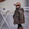 Boys Autumn and Winter Solid Color Hooded Padded and Thickened Jacket