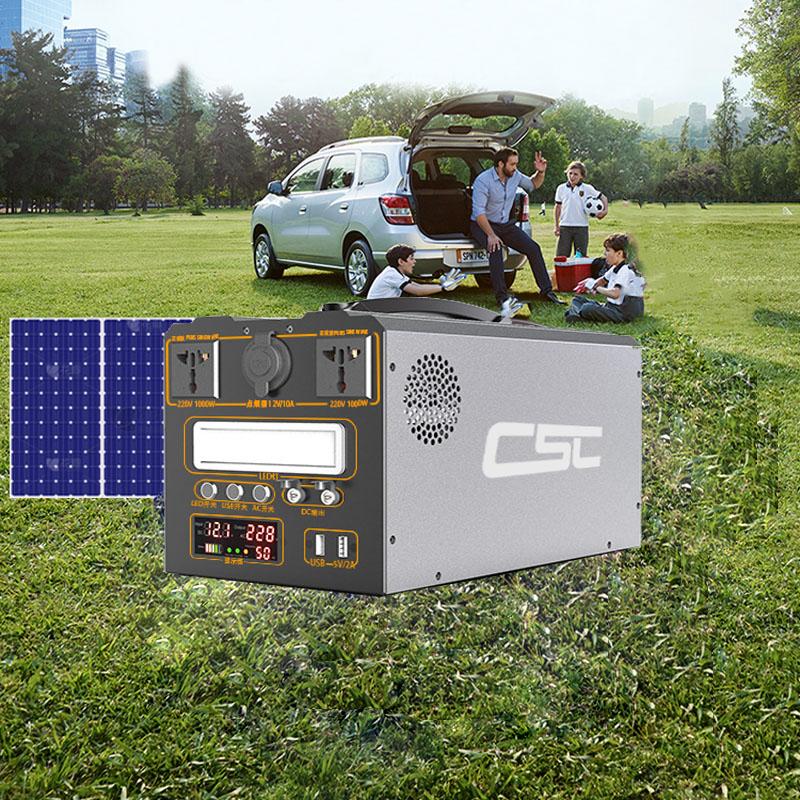CSC 1000 Вт Солнечный генератор 110 В 220 В Портативная электростанция Аварийный источник питания AC 1100 Втч Зарядная станция Домашний кемпинг