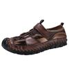 Сандалии Мужские новые пляжные туфли Кожаные тапочки Нескользящие повседневные спортивные сандалии Модные прогулочные забродные мужские туфли больших размеров