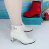 Женские ботильоны на высоком каблуке с острым носком, новая коллекция 2025, женская обувь из мягкой кожи, весенне-осенне-зимние белые одинарные ботильоны с бархатной подкладкой