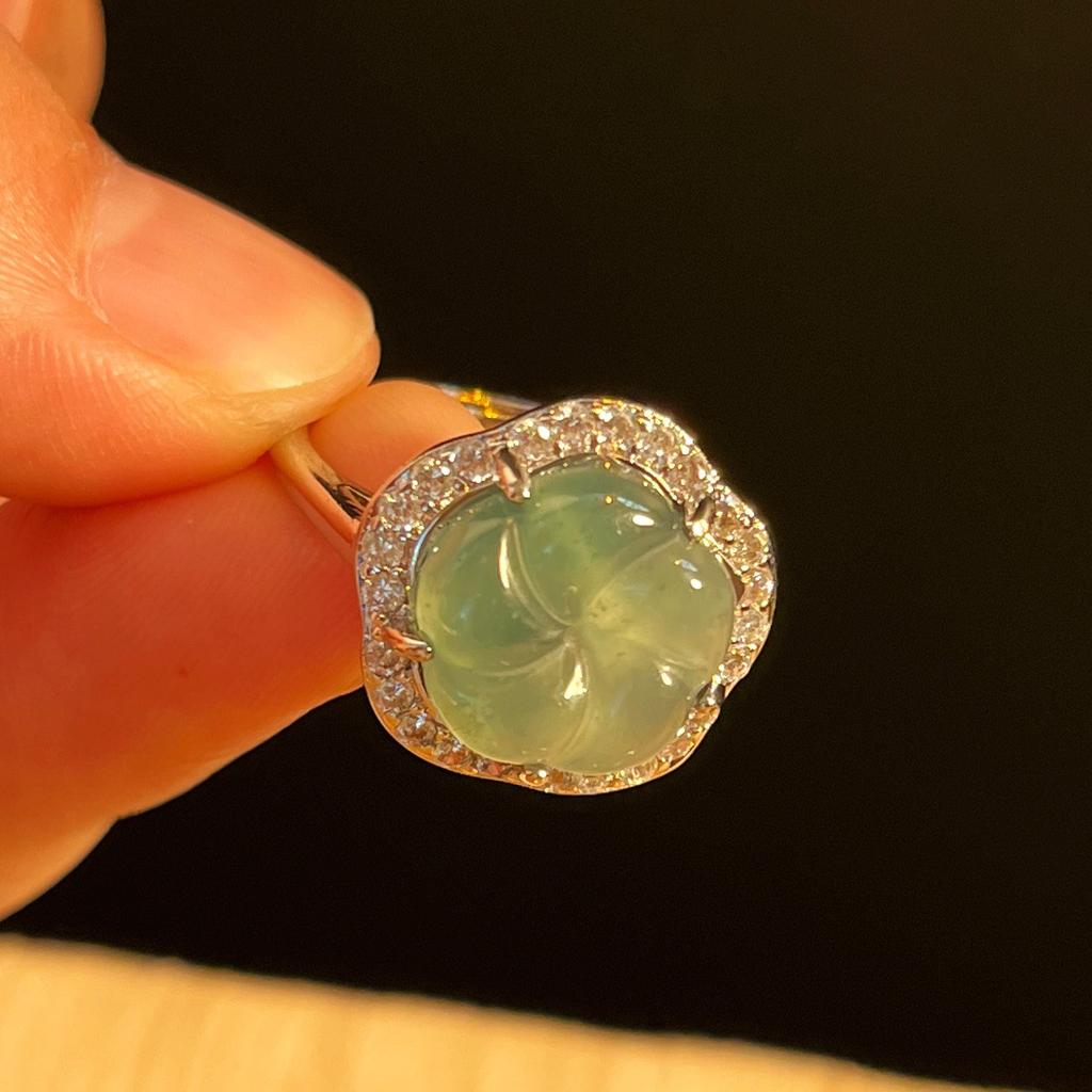 Natural Jadeite Ring, Real Shot.