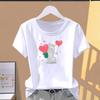 Trendy Short-sleeve T-shirt, Women's Daily Wear, Cute and Stylish Summer Prints.