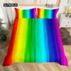 Rainbow Gradient Duvet Cover Set Queen Size Rainbow for Kids Girls Cute Style Bedding Set Polyester Single King Twin Quilt Cover
