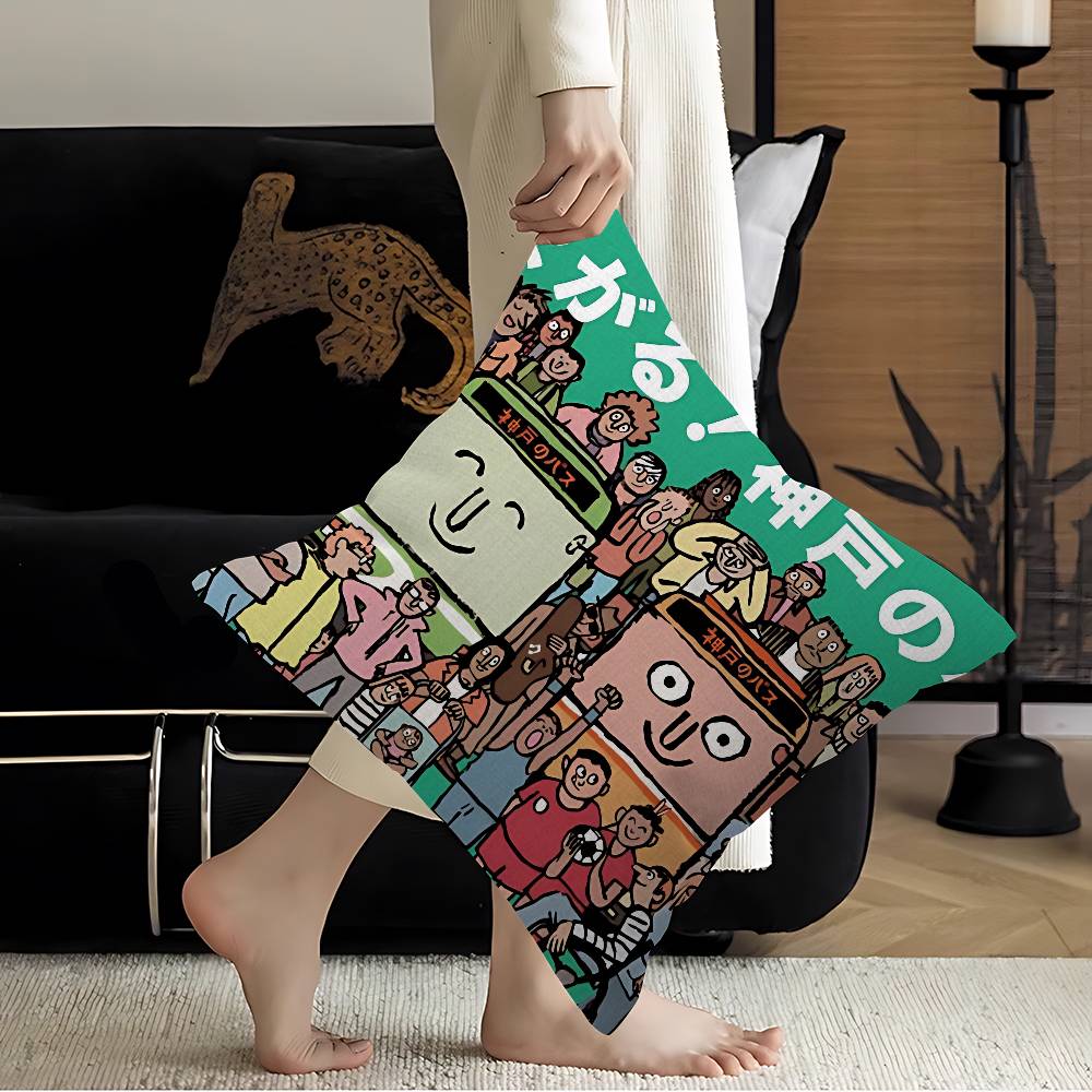 Art J-Jean J-Jullien Cushion Cover Car Throw Pillow Case For Sofa Car Christmas Gift 40X40Cm 45X45Cm