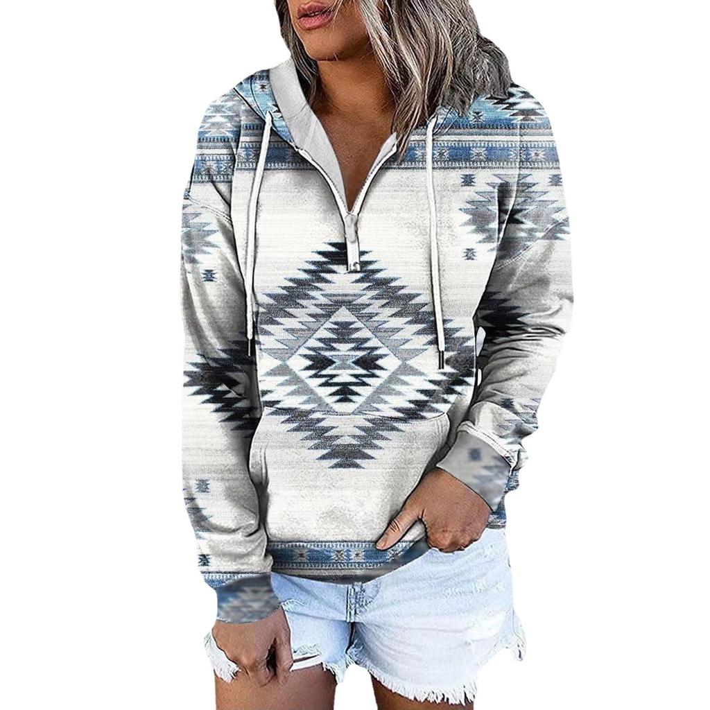 Hot Selling Women's Clothing Autumn And Winter New Ethnic Tribal Hooded Sweater Coat Women Outwear Top