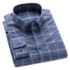 100% Cotton Flannel Men Leisure Shirts Business Long Sleeve Spring Autumn Casual Male Plaid Shirt with Pocket Regular Fit