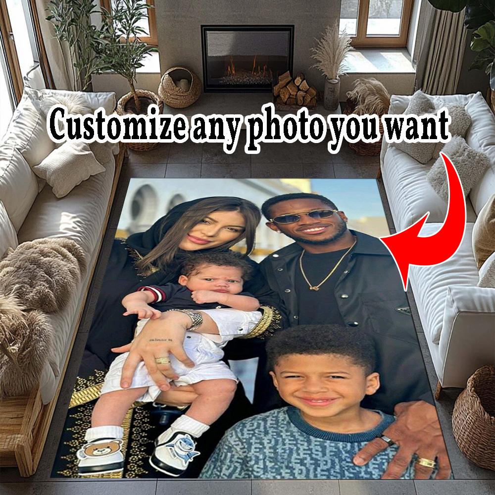Customize Photo Customize picture Area Rug Perfect for Outdoor Balcony Dining Room Entryway Anti-slip Rug Office home decor Best for Christmas