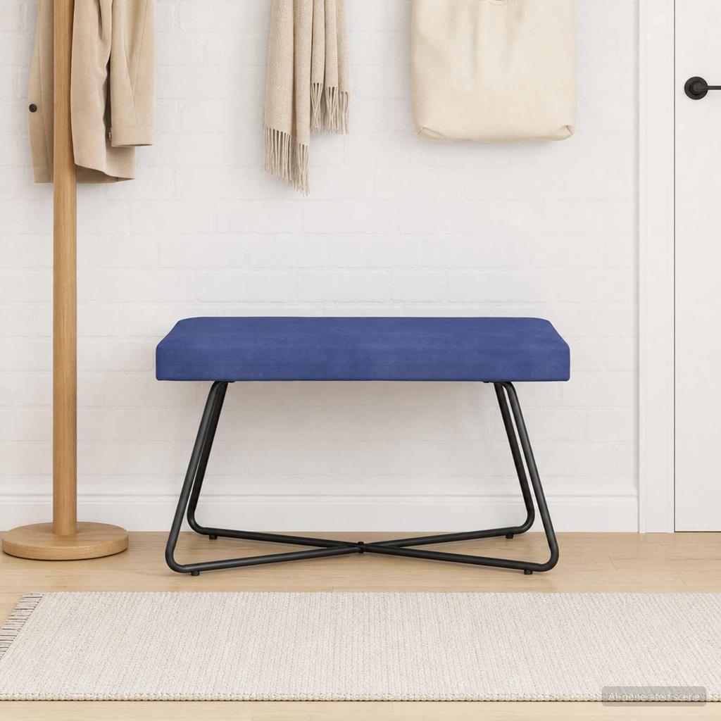 Bench Police Blue 80 x 40 x 45 cm Velvet