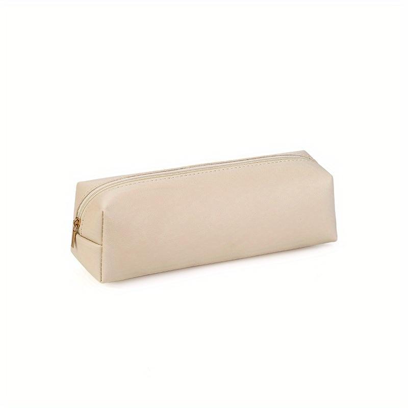 Leather Large Capacity Pencil Bag Korean Stationery Holder Pen Case Storage Box Zipper Pencil Pouch Student School Supplies