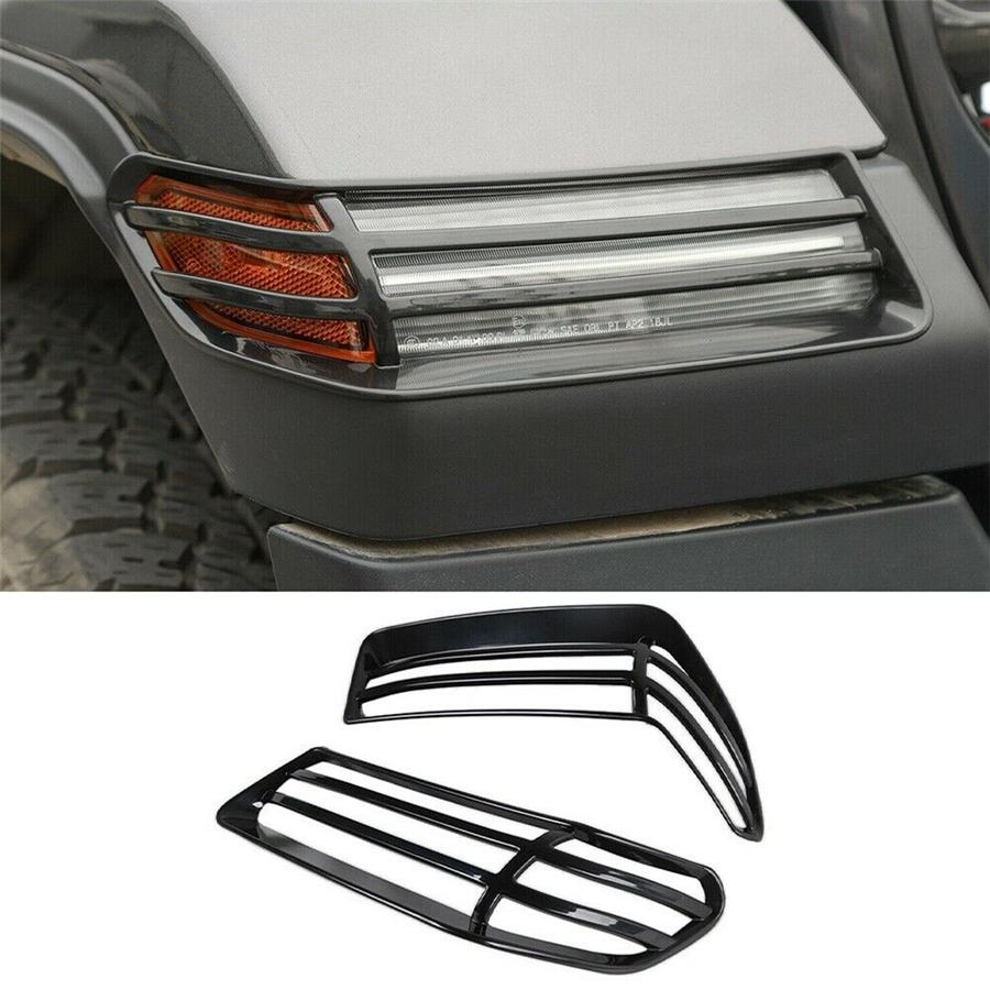 Black-Front Wheel Eyebrow Lamp Cover Trim For Jeep Wrangler JL,JT 2018-2022