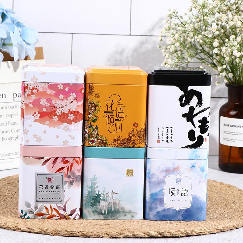 Запечатанная коробка для чая, кухонный контейнер для хранения, жестяная банка, квадратная банка, железо для конфет, винтажный