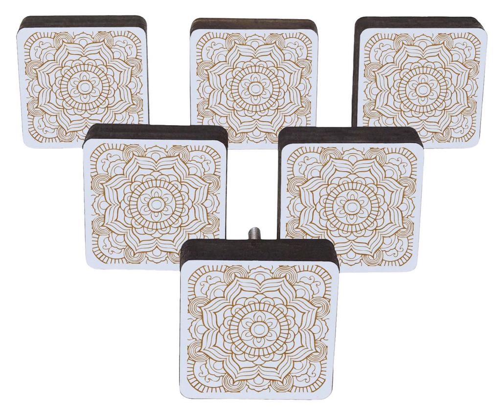 IBA Indianbeautifulart Коричневые ручки с гравировкой Набор из 10 деревянных дверных ручек для шкафа Ящик