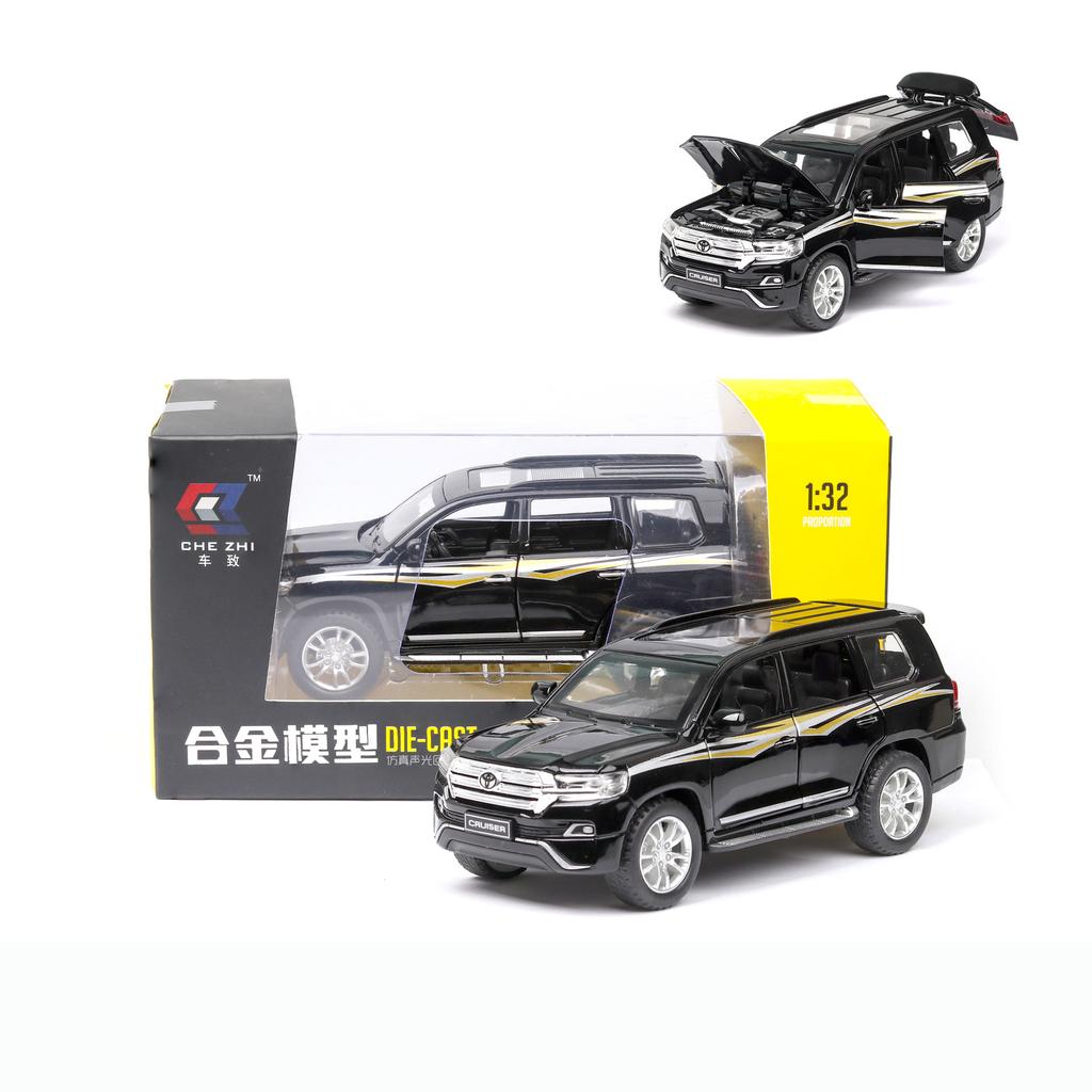 1/32 Scale Toyota Land Cruiser Prado Alloy Car Model Off-Road Vehicles Diecast Toys with Sound and Light,Collection Replica Car Models Gift for Kids