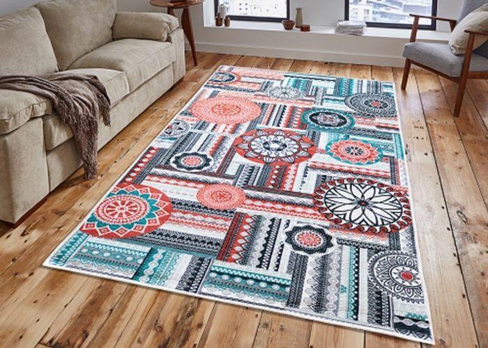 Tapis - MANI TEXTILE - PORTO - 200x290 cm - Antidérapant - Lavable en machine - Polyester