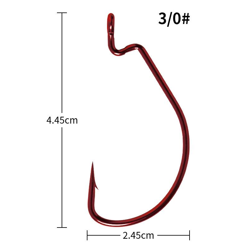 HENGJIA 30PCS/lot Red/Silver Fishing Hook with 5 Different Weight Feather Fishing Tackle High Carbon Steel Hooks Accessories