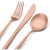 Набор столовых приборов из нержавеющей стали с зеркальной полировкой и покрытием из розового золота - Медные столовые приборы