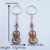Copper Bronze Violin Key Chain Cello Musical Instrument Pendant  Musician Jewelry
