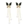 Fashion Black Butterfly Tassels Dangle Earrings for Women's Earrings Jewelry Girl Gift Brincos