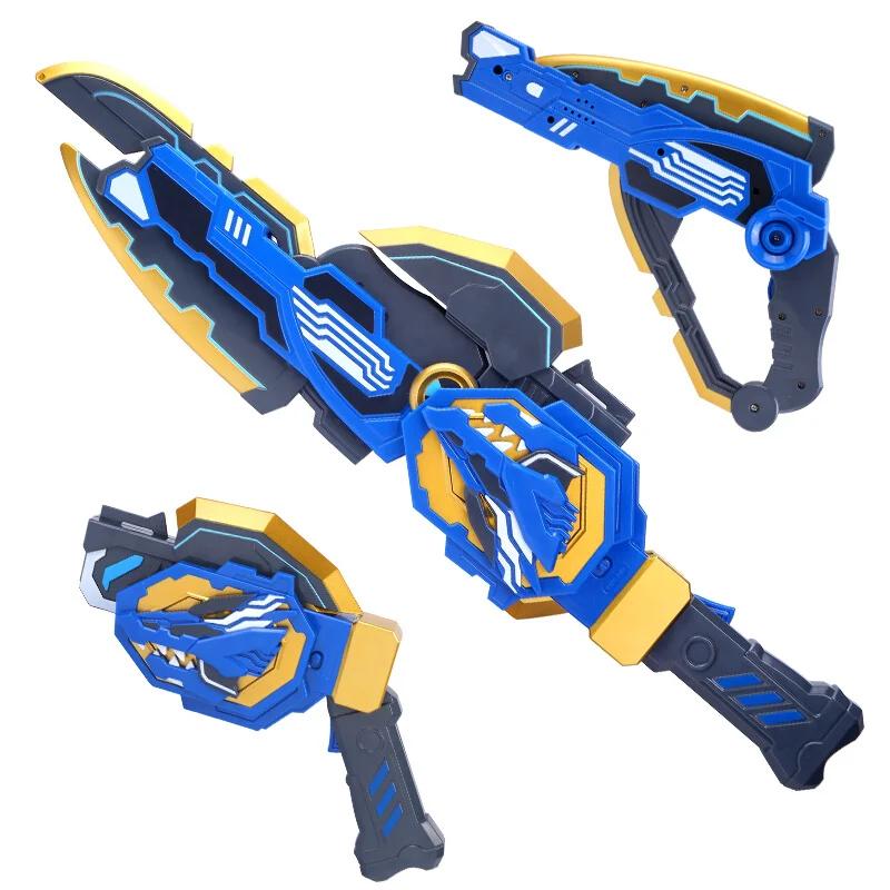 Three Mode Mini Force Transformation Sword Toys with Sound and Light Action Figures MiniForce X Deformation Weapon Gun Toy
