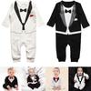 Baby Boy Suit, Infant Gentleman, Ha Garments, Black Bow Tie, Jumpsuit, Kid Autumn Climb Romper, Clothes