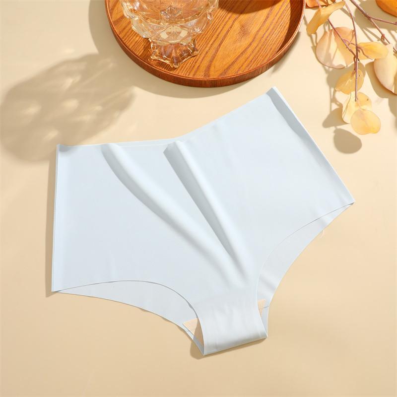 FINETOO Женские трусики Ice Silk с высокой талией, бесшовные и не оставляющие следов трусы, однотонное нижнее белье