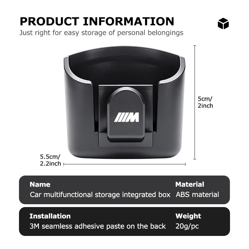 JFTX5 Car Center Console Multifunctional Glasses Remote Storage Box For BMW Performance M E87 E30 E46 E28 F35 G20 E93 F20 X3 X