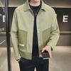 Мужская модная повседневная рабочая куртка в корейском стиле - короткая, свободного кроя с тонкими лацканами
