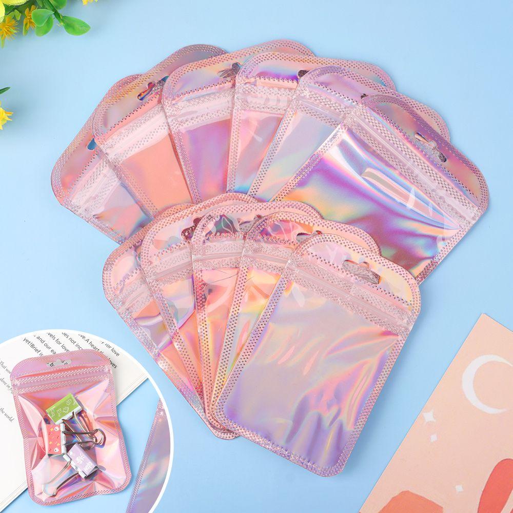 50 шт./пакет Высококачественные повторно запечатываемые радужные пакеты из ОПП, пакеты с застежкой-молнией, упаковочный пакет, самоклеящиеся пакеты