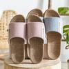 Simple Home Slippers Non Slip Natural Materials Comfortable Breathable Summer Family Slippers Pantoufles Pour Dames Slippers Bathroom Linen Slippers