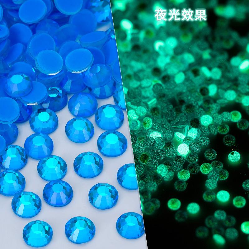 Стеклянный плоский дно светящийся алмазный DIY маникюрный сверло украшение для ногтей флуоресцентный сверло чехол для мобильного телефона декоративные стразы