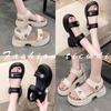 Muffin Platform Sports Style Sandals Women's Summer New Student Leisure Height Increase Velcro Beach Sandals