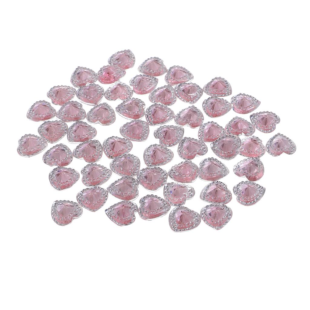 Стразы в виде сердечка. 50 шт. 12 мм