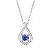Necklace Tanzanite December Birthstone Drop Motif Platinum Plated Silver 925 Jewelry Accessory Birthday Christmas Day Present Gift Wrapping Included