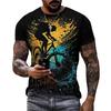3D Printed Vintage Bike Graphic Men's T-shirts Gym Sport Short Sleeve Tops