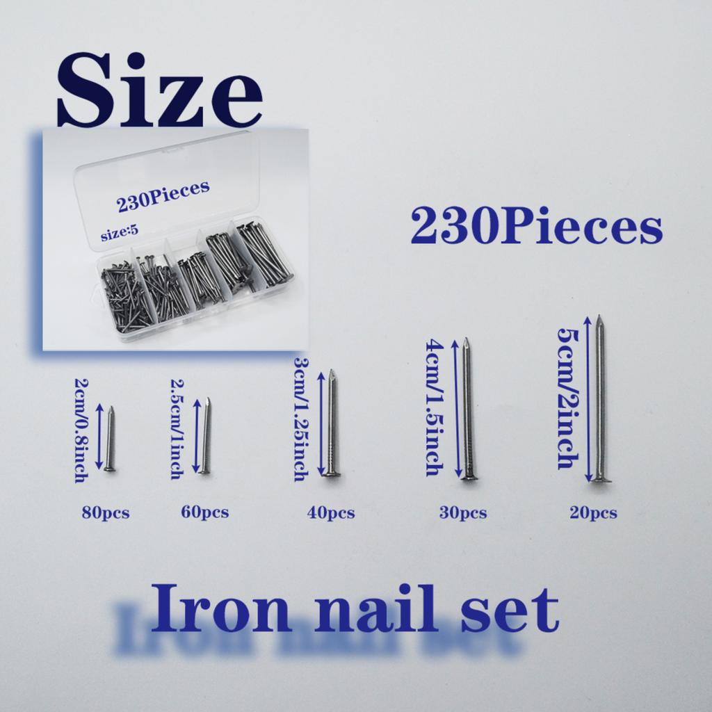 220/230/450 шт. Бытовые железные гвозди, гвозди для стеновых панелей, гвозди для деревообработки, железные металлические гвозди