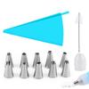 10 Head Piping Bag Set 430 Stainless Steel Piping Nozzle Squeeze Gun Baking Tool