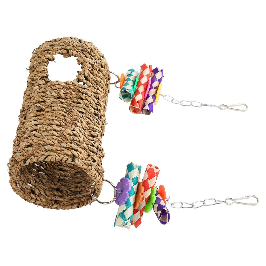 Туннель из травы для попугаев, жевательный, расслабляющий, качели, плетеный домик для птиц, игрушка с отверстием для волнистого попугайчика