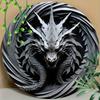 Round Wooden Mark Origami Dragon Paper Art for Home, Living Room, Coffee Shop, Office, Wall Decoration Art