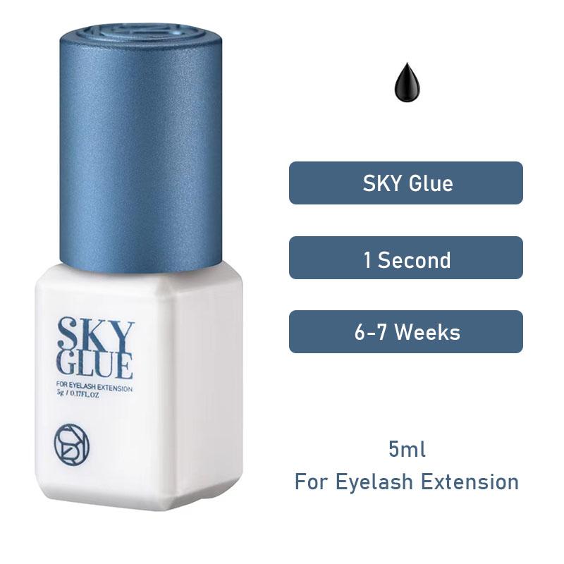 Клей SKY S+, синий колпачок для наращивания ресниц, черный клей, сильный клей, быстросохнущие инструменты для макияжа, товары для салона красоты