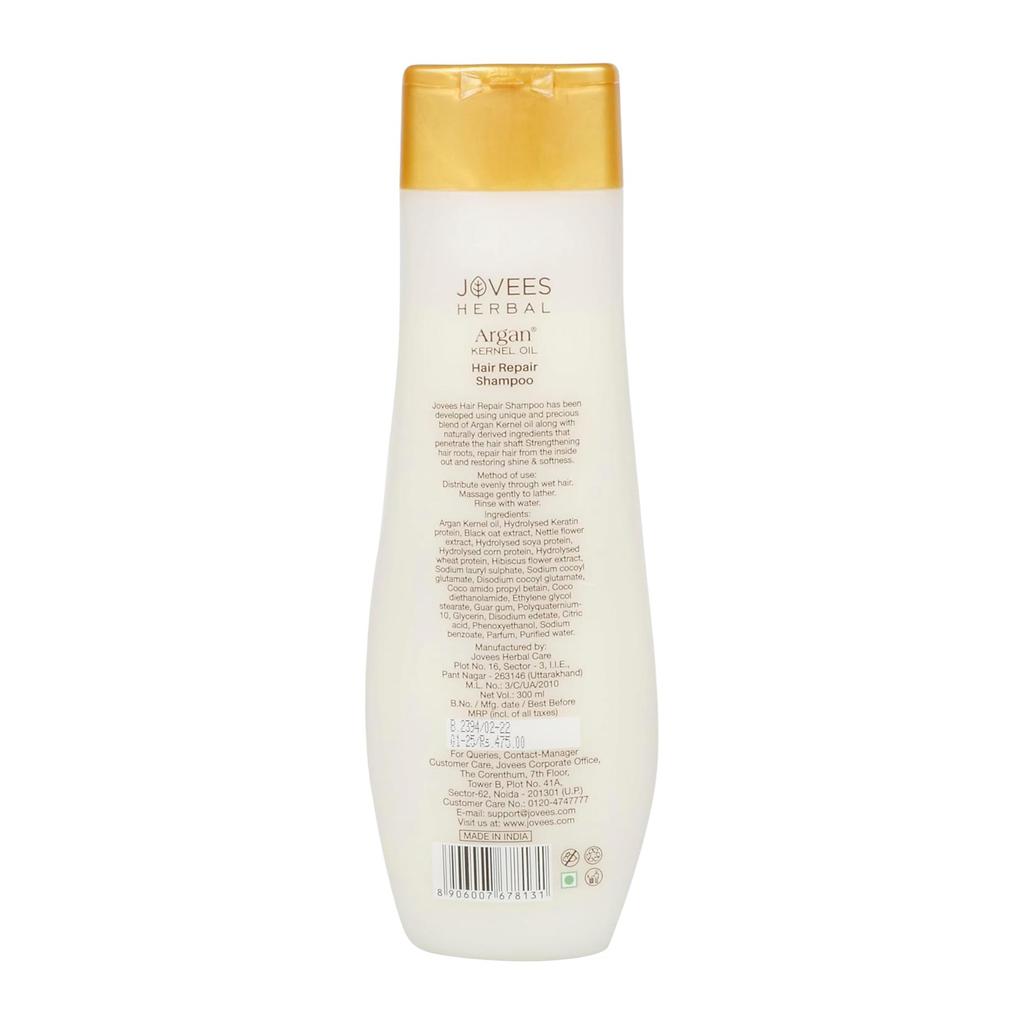 Jovees Травяной шампунь для восстановления волос с аргановым маслом 300 мл Для более сильных, мягких волос без пушистости