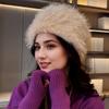 New Imitation Fox Fur Hat Outdoor Warm Ski Hat Winter Warm and Velvet Female