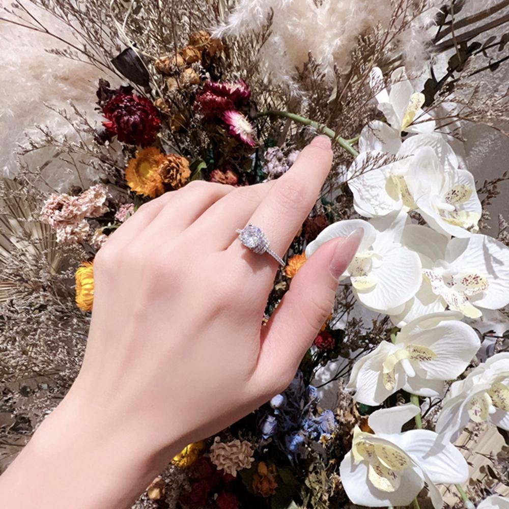 Vinregem Классическое элегантное женское кольцо из 100% стерлингового серебра 925 пробы с бриллиантами круглой огранки 6,5 мм 1CT 3EX VVS1 D, цвет настоящий муассанит с бриллиантами, свадебные украшения для помолвки