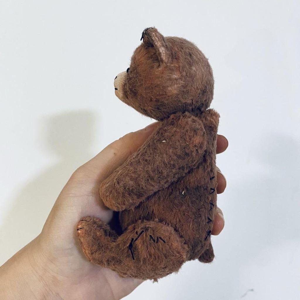 [USED] Teddy Bear, Handmade by an International Artist, Vintage-Style Dark Brown Bear