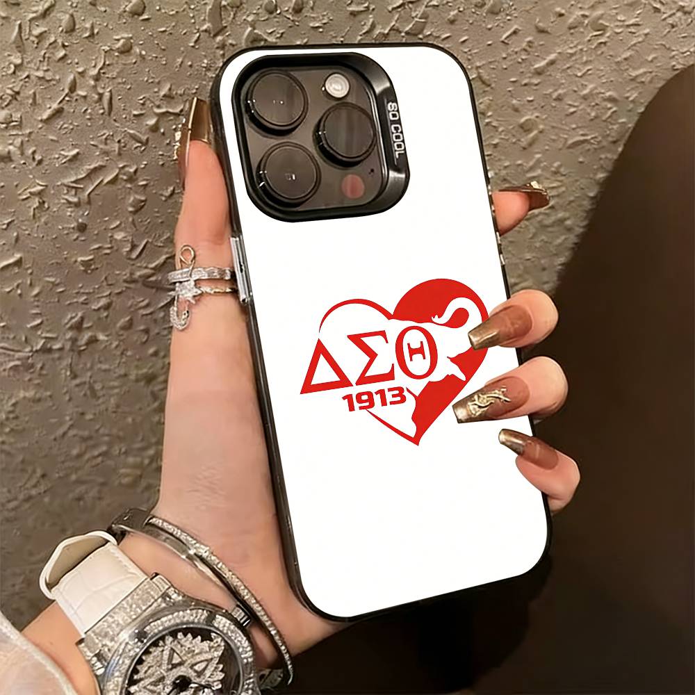 D-delta S-sigma Theta Phone Case For iPhone 17,16,15,14,13,12,11 Plus,Pro Max,XS,Colorful Silver Phone case Funda Cover