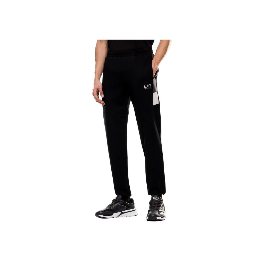 Emporio Armani EA7 Эластичная талия Принт с буквами Хлопок Длинные спортивные штаны Мужские брюки Черный 7M000281-AF12660-UC001