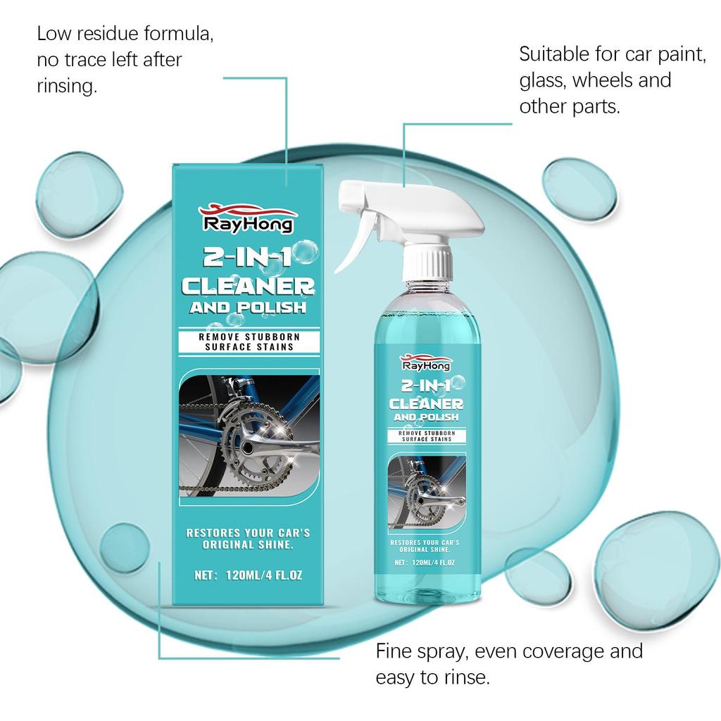 RAYHONG Car Cleaning & Care Spray Washes Away Dirt Without Leaving Streaks Universal Care for Paintwork and Wheels 120ml