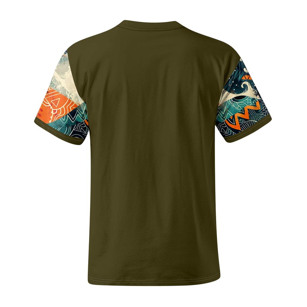 Летняя мужская популярная футболка с круглым вырезом и коротким рукавом с принтом